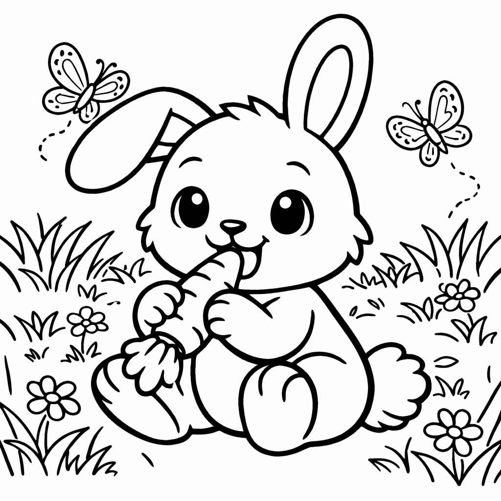 Cute rabbit coloring page